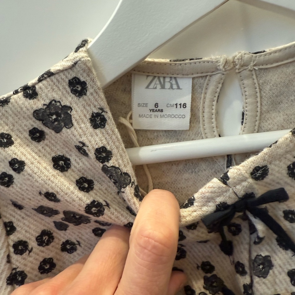 Zara Beige and Black Floral Dress - Picture 2 of 4